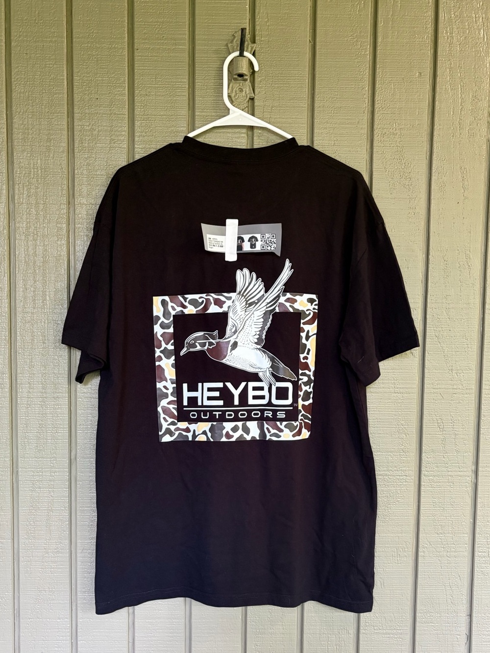 NWT Heybo Outdoors Dark Espresso Brown Duck Camo Graphic Tee - Men's XL